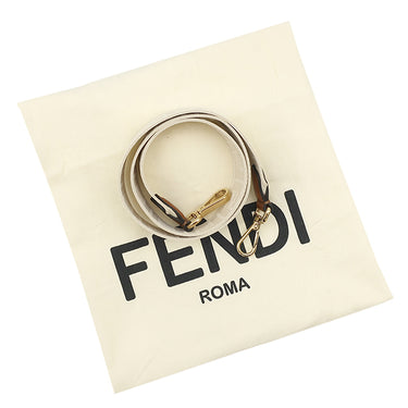 フェンディ FENDI サンシャイン ミディアム 8BH386 アイボリー ファブリック レザー 2WAYバッグ ゴールド金具 白 トート ショッピングバッグ