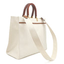 フェンディ FENDI サンシャイン ミディアム 8BH386 アイボリー ファブリック レザー 2WAYバッグ ゴールド金具 白 トート ショッピングバッグ