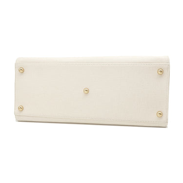 フェンディ FENDI サンシャイン ミディアム 8BH386 アイボリー ファブリック レザー 2WAYバッグ ゴールド金具 白 トート ショッピングバッグ