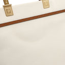 フェンディ FENDI サンシャイン ミディアム 8BH386 アイボリー ファブリック レザー 2WAYバッグ ゴールド金具 白 トート ショッピングバッグ