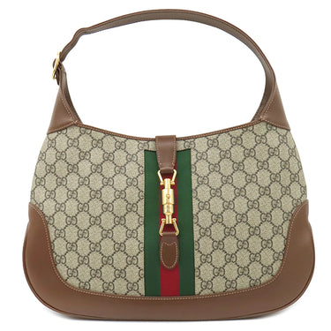 グッチ GUCCI ジャッキー 1961 636710 ベージュ×ブラウン GGスプリームキャンバス レザー ショルダーバッグ ゴールド金具 茶 ワンショルダー