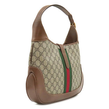 グッチ GUCCI ジャッキー 1961 636710 ベージュ×ブラウン GGスプリームキャンバス レザー ショルダーバッグ ゴールド金具 茶 ワンショルダー