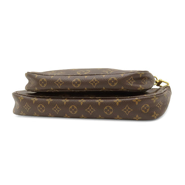 ルイヴィトン LOUIS VUITTON ミュルティ ポシェット アクセソワール M44813 カーキ モノグラムキャンバス ショルダーバッグ ゴールド金具 ポーチ