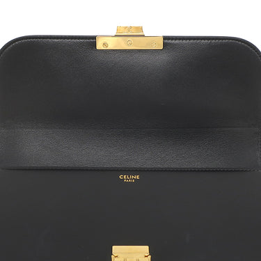 セリーヌ CELINE クラシック トリオンフ ブラック カーフ ショルダーバッグ ゴールド金具 黒