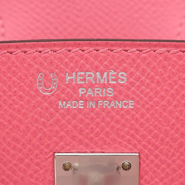 エルメス HERMES バーキン25 ローズアザレ ヴォーエプソン ハンドバッグ シルバー金具 ピンク PO品