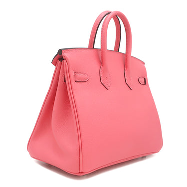 エルメス HERMES バーキン25 ローズリップスティック ヴォーエプソン ハンドバッグ シルバー金具 ピンク PO品