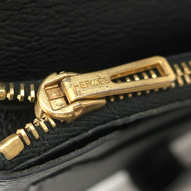 エルメス HERMES ジュラ ブラック リザード 二つ折り財布 ゴールド金具 黒