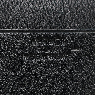 エルメス HERMES ジュラ ブラック リザード 二つ折り財布 ゴールド金具 黒
