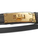 エルメス HERMES ケリー 18 ブラック アリゲーターマット ベルト ゴールド金具 ノワール 黒