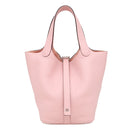 エルメス HERMES ピコタンロック 18 PM ローズサクラ トリヨンクレマンス ハンドバッグ シルバー金具 ピンク