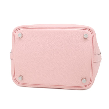 エルメス HERMES ピコタンロック 18 PM ローズサクラ トリヨンクレマンス ハンドバッグ シルバー金具 ピンク
