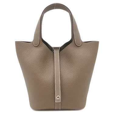 エルメス HERMES ピコタンロック 18 PM エトゥープ トリヨンクレマンス ハンドバッグ シルバー金具 グレージュ 2025年製