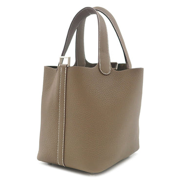 エルメス HERMES ピコタンロック 18 PM エトゥープ トリヨンクレマンス ハンドバッグ シルバー金具 グレージュ 2025年製