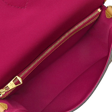 ルイヴィトン LOUIS VUITTON ディアヌ M46049 フューシャ モノグラムキャンバス 2WAYバッグ ゴールド金具 茶 ピンク ハンドバッグ ショルダー