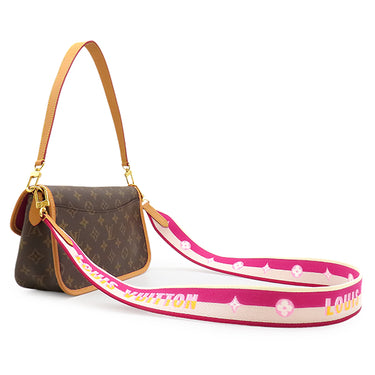 ルイヴィトン LOUIS VUITTON ディアヌ M46049 フューシャ モノグラムキャンバス 2WAYバッグ ゴールド金具 茶 ピンク ハンドバッグ ショルダー