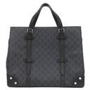 グッチ GUCCI 626356 ブラック GGスプリームキャンバス レザー トートバッグ シルバー金具 PVCキャンバス