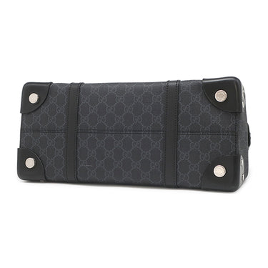 グッチ GUCCI 626356 ブラック GGスプリームキャンバス レザー トートバッグ シルバー金具 PVCキャンバス