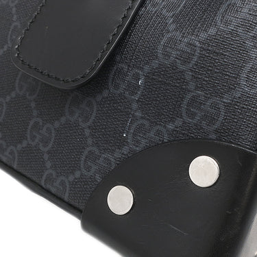 グッチ GUCCI 626356 ブラック GGスプリームキャンバス レザー トートバッグ シルバー金具 PVCキャンバス