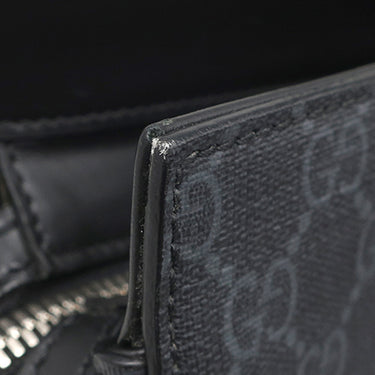 グッチ GUCCI 626356 ブラック GGスプリームキャンバス レザー トートバッグ シルバー金具 PVCキャンバス