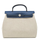 エルメス HERMES エールバッグPM 31 ネイビー×ナチュラル トワルオフィシエ トワルアッシュ ヴァッシュハンター ショルダーバッグ シルバー金具 紺 ベージュ