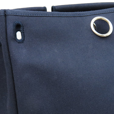 エルメス HERMES エールバッグPM 31 ネイビー×ナチュラル トワルオフィシエ トワルアッシュ ヴァッシュハンター ショルダーバッグ シルバー金具 紺 ベージュ