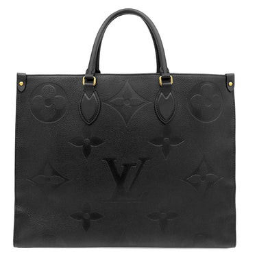 ルイヴィトン LOUIS VUITTON オンザゴー GM M44925 ブラック モノグラムアンプラント トートバッグ ゴールド金具 黒 肩掛け ショルダーバッグ
