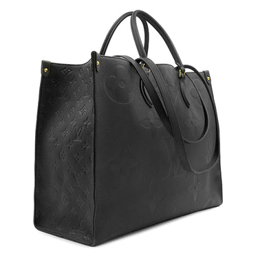 ルイヴィトン LOUIS VUITTON オンザゴー GM M44925 ブラック モノグラムアンプラント トートバッグ ゴールド金具 黒 肩掛け ショルダーバッグ