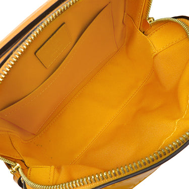 ルイヴィトン LOUIS VUITTON サンタモニカ N40178 サフラン ダミエキャンバス レザー ショルダーバッグ ゴールド金具 茶 黄 LVロゴ