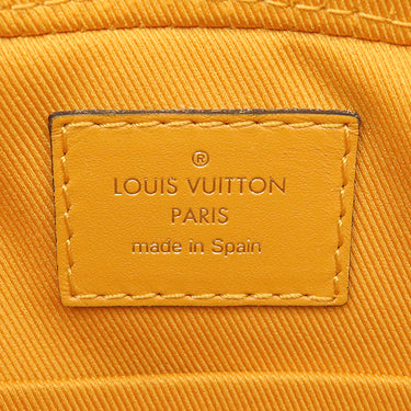 ルイヴィトン LOUIS VUITTON サンタモニカ N40178 サフラン ダミエキャンバス レザー ショルダーバッグ ゴールド金具 茶 黄 LVロゴ