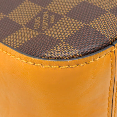 ルイヴィトン LOUIS VUITTON サンタモニカ N40178 サフラン ダミエキャンバス レザー ショルダーバッグ ゴールド金具 茶 黄 LVロゴ