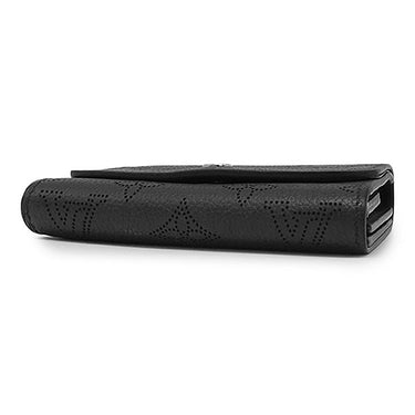 ルイヴィトン LOUIS VUITTON ポルトフォイユ イリス コンパクト M62540 ノワール モノグラムマヒナ 二つ折り財布 シルバー金具 黒