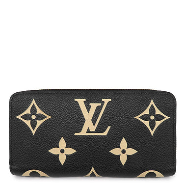 ルイヴィトン LOUIS VUITTON ジッピー ウォレット M80481 ブラック×ベージュ レザー バイカラーモノグラムアンプラントレザー 長財布 ゴールド金具 黒 ラウンドファスナー 小銭入れ