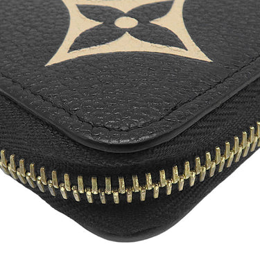 ルイヴィトン LOUIS VUITTON ジッピー ウォレット M80481 ブラック×ベージュ レザー バイカラーモノグラムアンプラントレザー 長財布 ゴールド金具 黒 ラウンドファスナー 小銭入れ