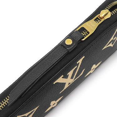 ルイヴィトン LOUIS VUITTON ジッピー ウォレット M80481 ブラック×ベージュ レザー バイカラーモノグラムアンプラントレザー 長財布 ゴールド金具 黒 ラウンドファスナー 小銭入れ