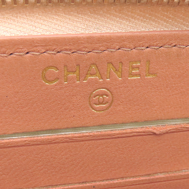 シャネル CHANEL マトラッセ コンパクトウォレット A80481 サーモンピンク ラムスキン コインケース ゴールド金具 ココマーク ミニ財布