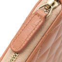 シャネル CHANEL マトラッセ コンパクトウォレット A80481 サーモンピンク ラムスキン コインケース ゴールド金具 ココマーク ミニ財布