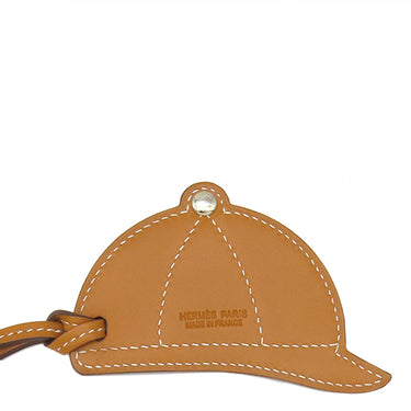 エルメス HERMES パドック ボンベイ ライム×ゴールド×モカ ヴォースイフト ヴォーバトラー バッグチャーム シルバー金具 黄色 茶 帽子 キャップ