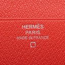 エルメス HERMES ベアンスフレ ゼラニウム アリゲーター 長財布 シルバー金具 クロコ 二つ折り マット