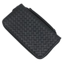 ボッテガヴェネタ BOTTEGA VENETA イントレチャート ラウンドファスナー 169730 ブラック レザー 長財布 シルバー金具 黒 ラウンドジップ オーガナイザー クラッチ