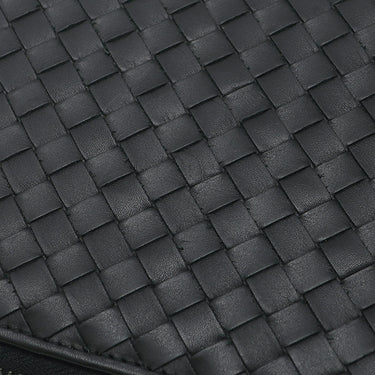ボッテガヴェネタ BOTTEGA VENETA イントレチャート ラウンドファスナー 169730 ブラック レザー 長財布 シルバー金具 黒 ラウンドジップ オーガナイザー クラッチ