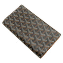 ゴヤール GOYARD リシュリュー ウォレット ブラック×ブラウン レザー ゴヤールディンキャンバス ヴォーゼルカーフスキン 長財布 シルバー金具 ヘリンボーン バイカラー 黒 茶