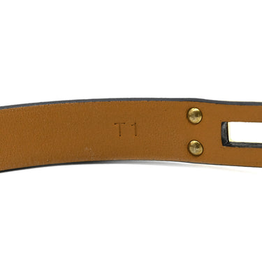 エルメス HERMES ミニ ケリードゥブルトゥール ブラック ヴォースイフト GP T1 ブレスレット ゴールド金具 黒 2重 2連 レザーブレス