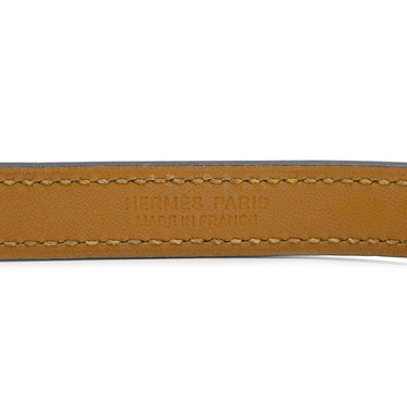 エルメス HERMES リヴァル ドゥブルトゥール ブルーパオン ヴォーエプソン GP 14037 ブレスレット シルバー金具 ブルーグリーン 二重 二連 スタッズ