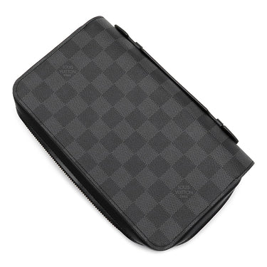 ルイヴィトン LOUIS VUITTON ジッピー XL N41503 ダミエグラフィット ダミエグラフィットキャンバス 長財布 シルバー金具 黒 ラウンドファスナー クラッチ