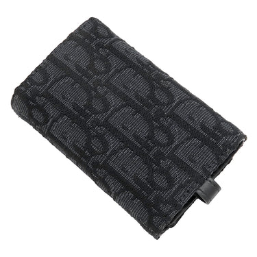 クリスチャン・ディオール Christian Dior ディオール オブリーク ジャカード 2ESKH281YSE_H03E ブラック コットンキャンバス カーフ キーケース ガンメタル金具 6連 6本