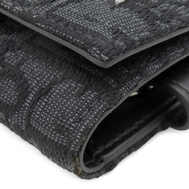 クリスチャン・ディオール Christian Dior ディオール オブリーク ジャカード 2ESKH281YSE_H03E ブラック コットンキャンバス カーフ キーケース ガンメタル金具 6連 6本