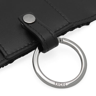 クリスチャン・ディオール Christian Dior ディオール オブリーク ジャカード 2ESKH281YSE_H03E ブラック コットンキャンバス カーフ キーケース ガンメタル金具 6連 6本