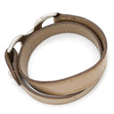 エルメス HERMES パバン ベージュ ヴォースイフト メタル 14037 ブレスレット シルバー金具 グレージュ 2重 2連 レザーブレス