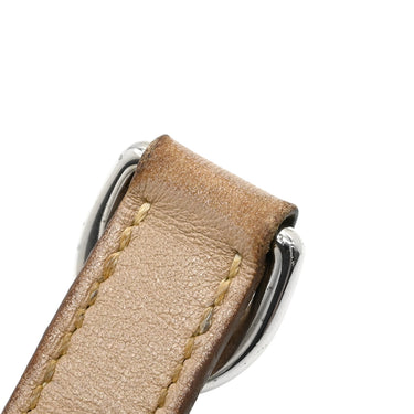 エルメス HERMES パバン ベージュ ヴォースイフト メタル 14037 ブレスレット シルバー金具 グレージュ 2重 2連 レザーブレス