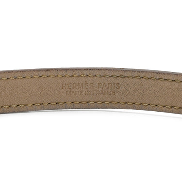 エルメス HERMES パバン ベージュ ヴォースイフト メタル 14037 ブレスレット シルバー金具 グレージュ 2重 2連 レザーブレス